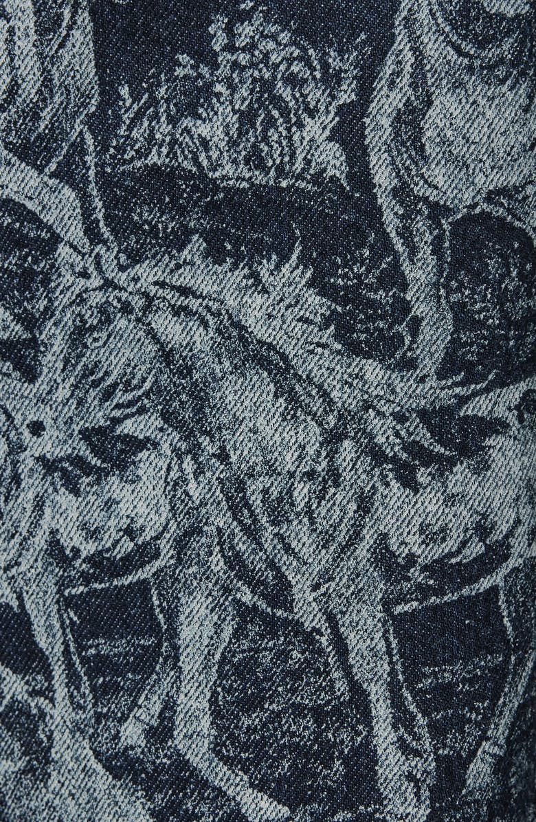 AllSaints Blake Leopard Print Wide Leg Jeans, Alternate, color, Printed Indigo