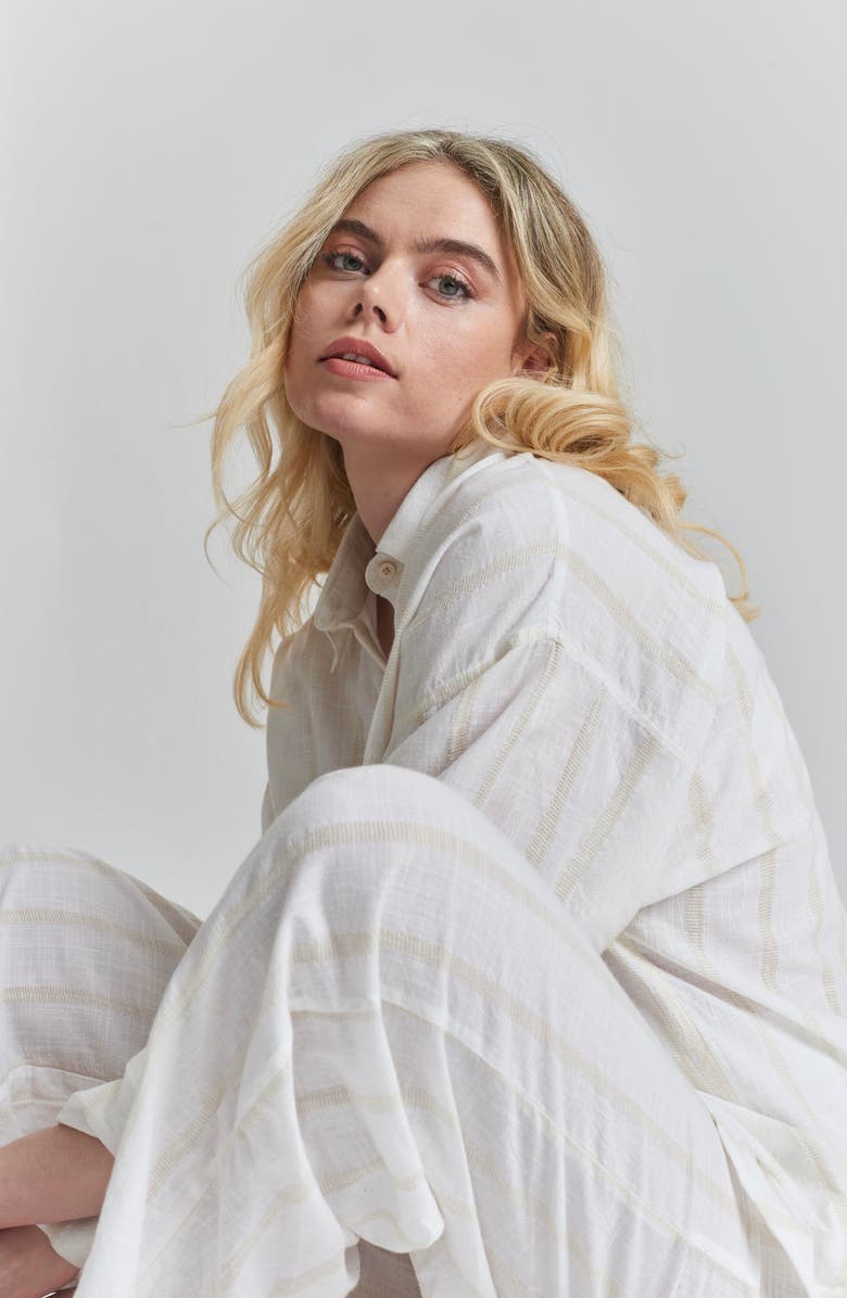 PEACHAUS Robinia Ethical-Cotton Wide-Leg Pajama Pants, Alternate, color, 