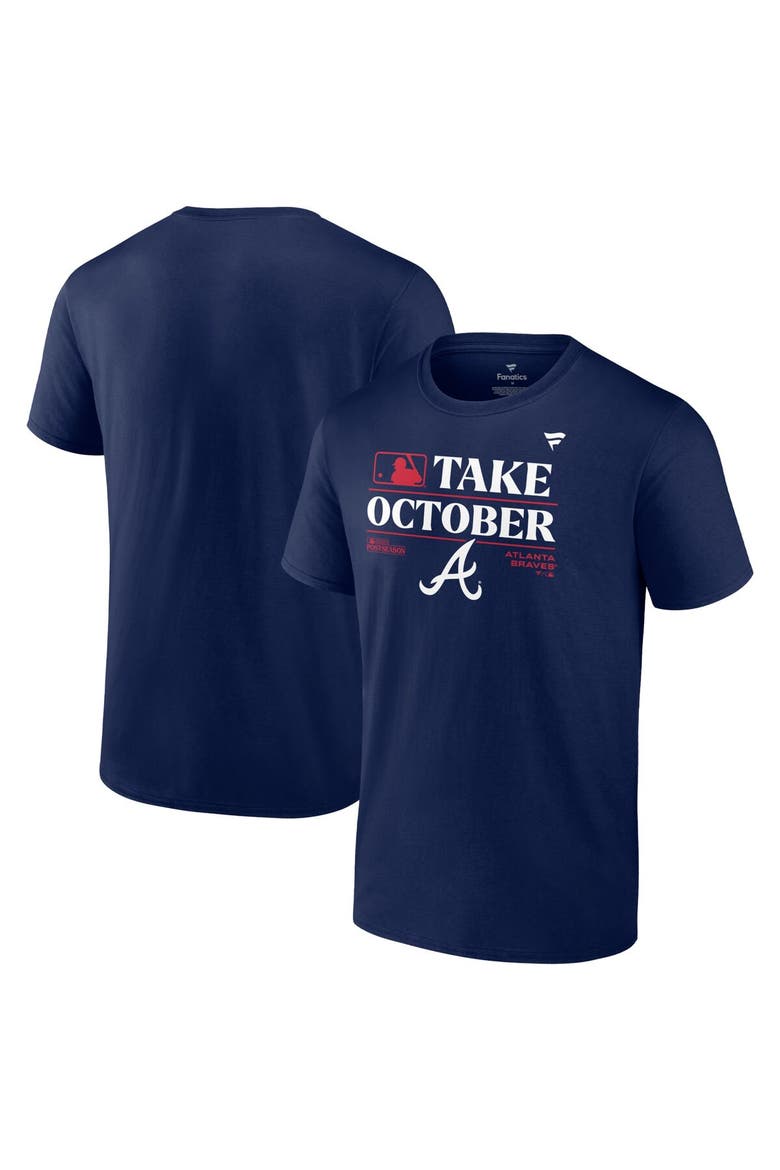 Men's Fanatics  Navy Atlanta Braves 2023 Postseason Locker Room T-Shirt, Main, color, Navy
