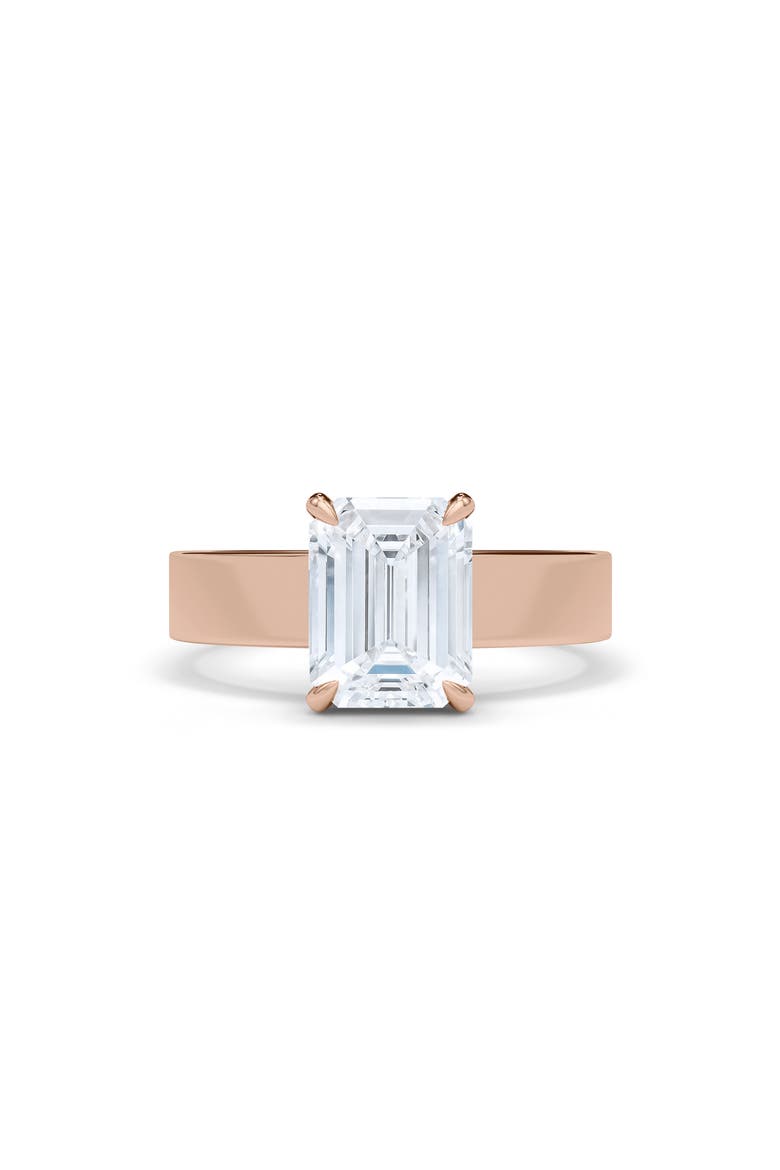 Emerald Cut Cigar Lab Created Diamond Ring, Alternate, color, 2.50CTW 18K ROSE GOLD