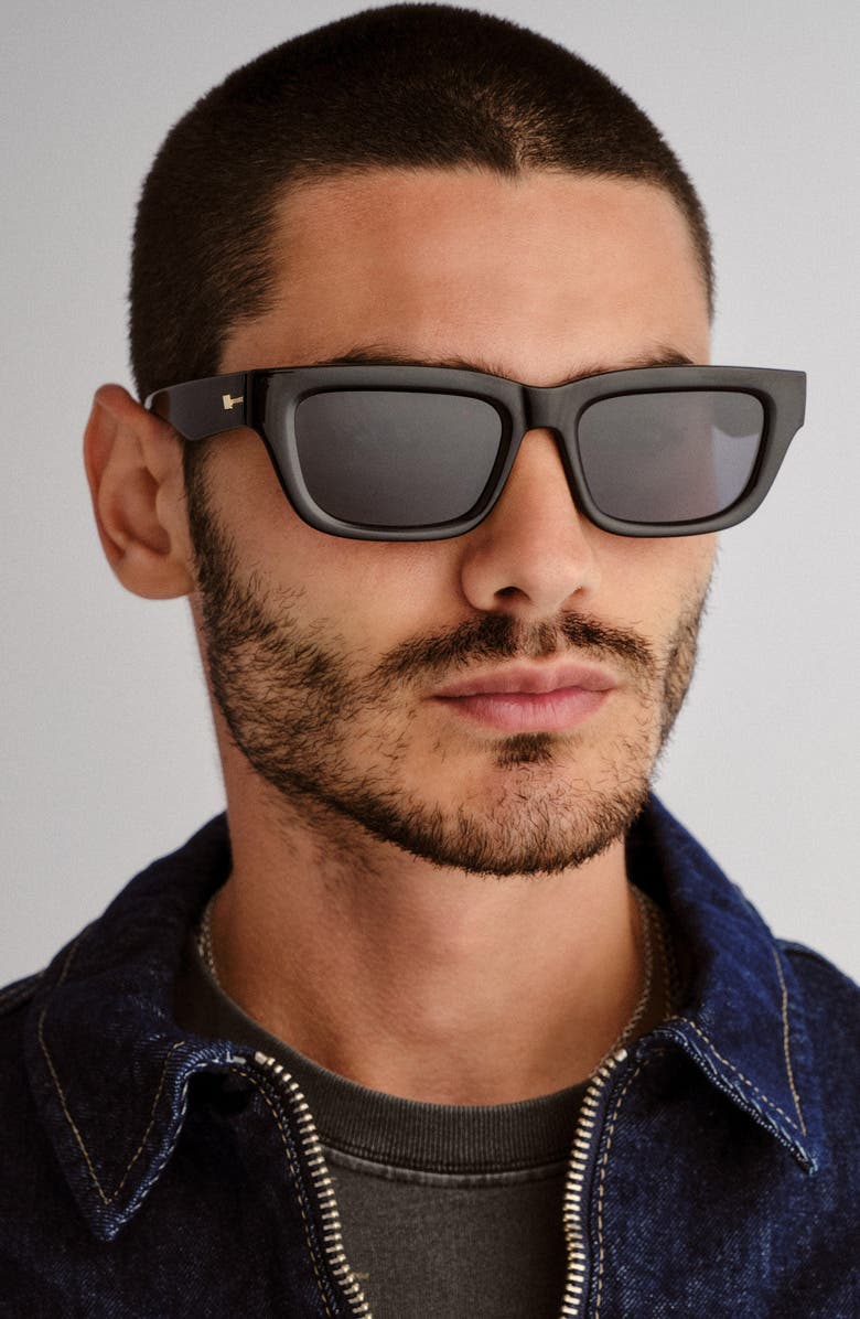 Le Specs Le Castle 54mm Polarized D-Frame Sunglasses, Alternate, color, Black / Smoke Mono Polarized