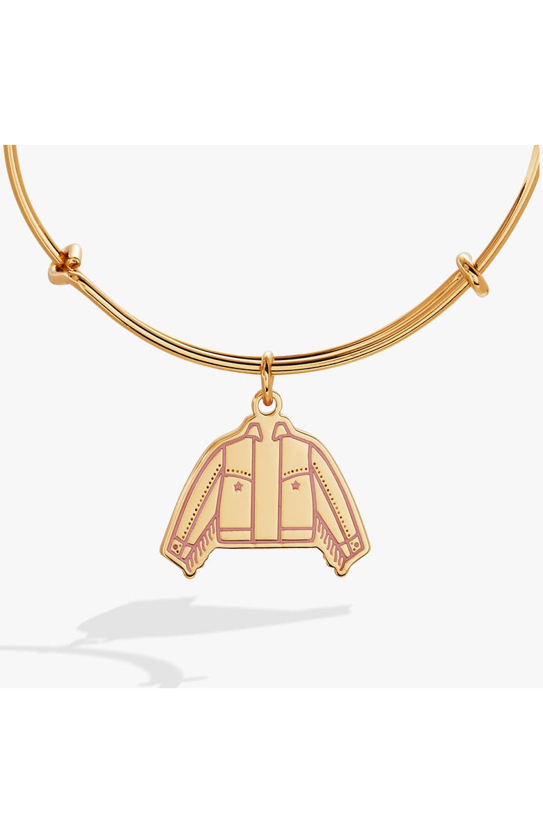 Alex and Ani Barbie Western Jacket Charm Bangle Bracelet, Alternate, color, Gold