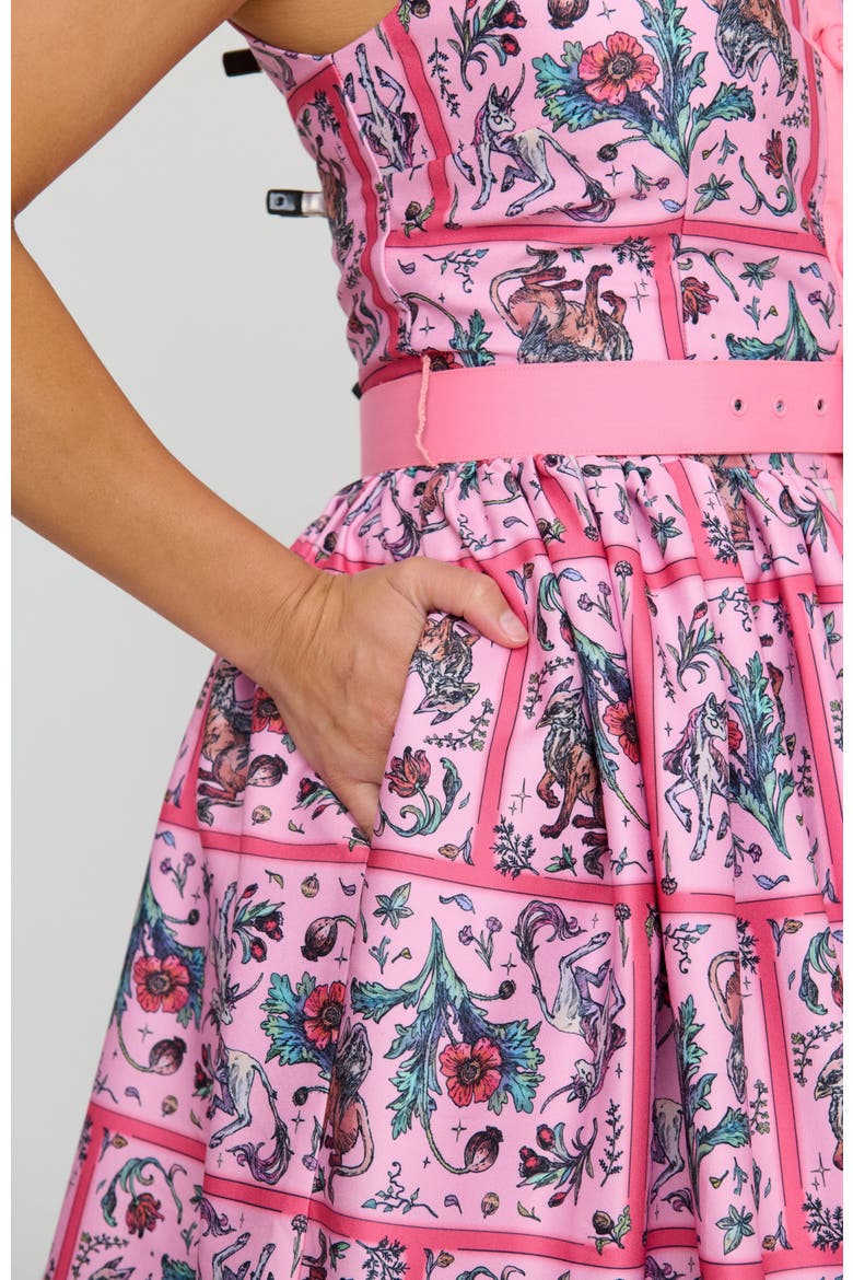 Sleeveless Button Swing Dress, Alternate, color, Pink Floral Print
