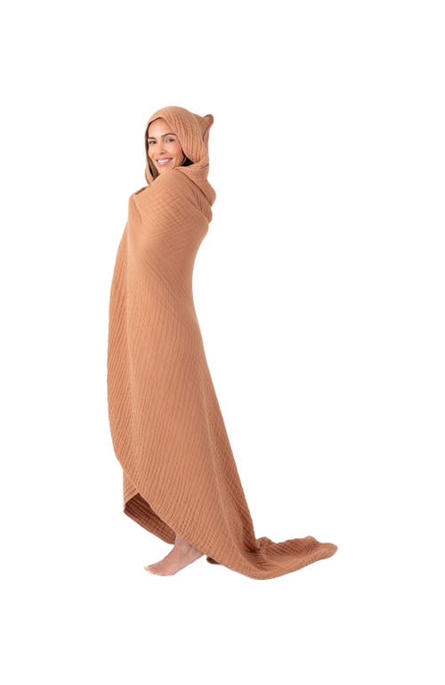 Comfy Cubs Adult Muslin Hooded Towel in Caramel  product