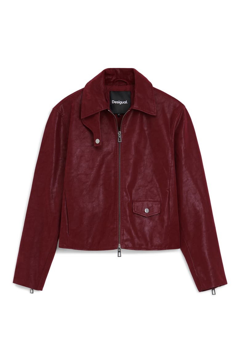 Lido Faux Leather Jacket, Alternate, color, MAROON