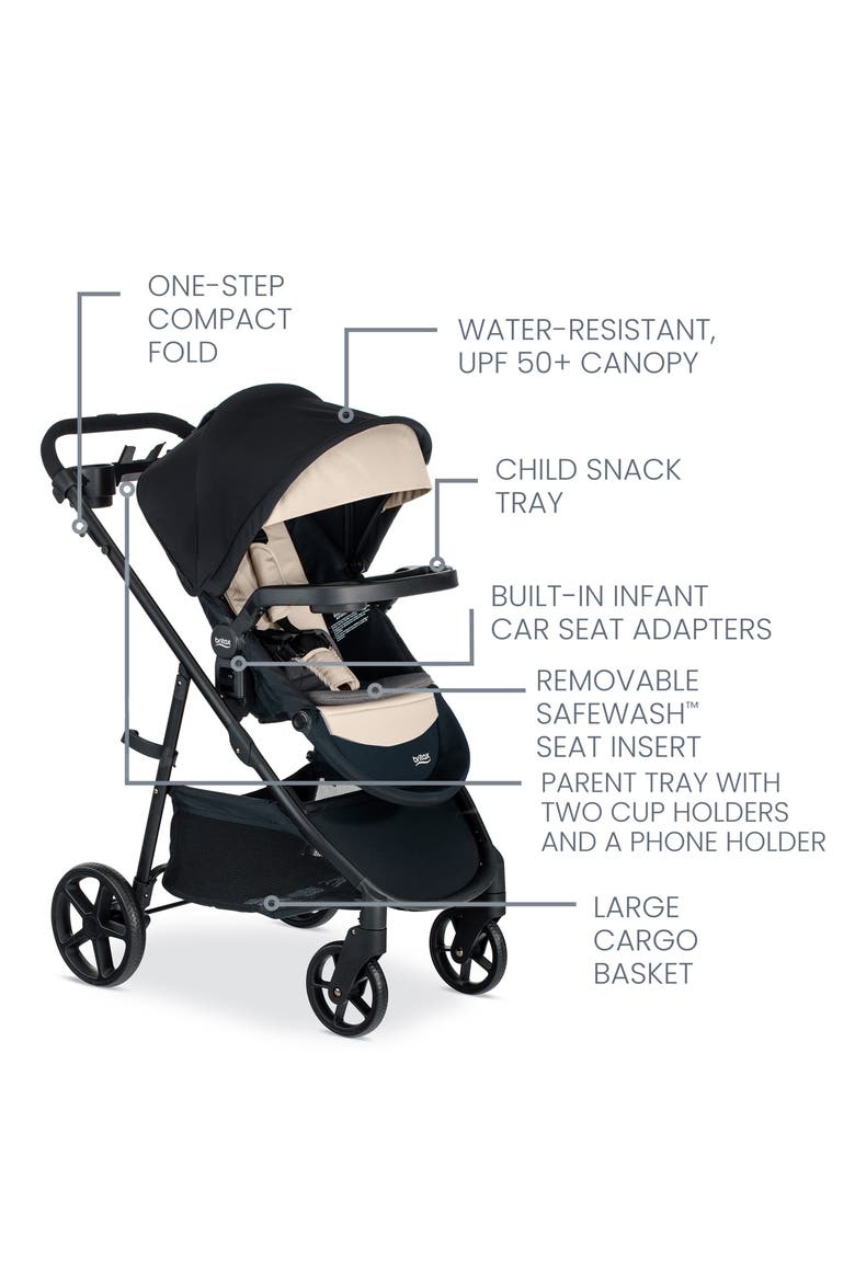 Willow® Brook® S+ Stroller & Car Seat Travel System, Alternate, color, SAND ONYX