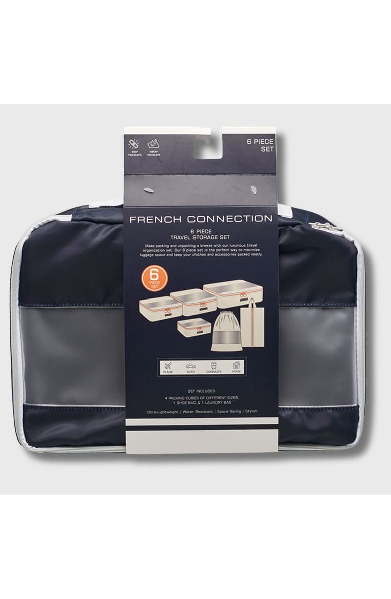 French Connection 6pc Packing Cube Travel Storage Set, Alternate, color, Marine Blue