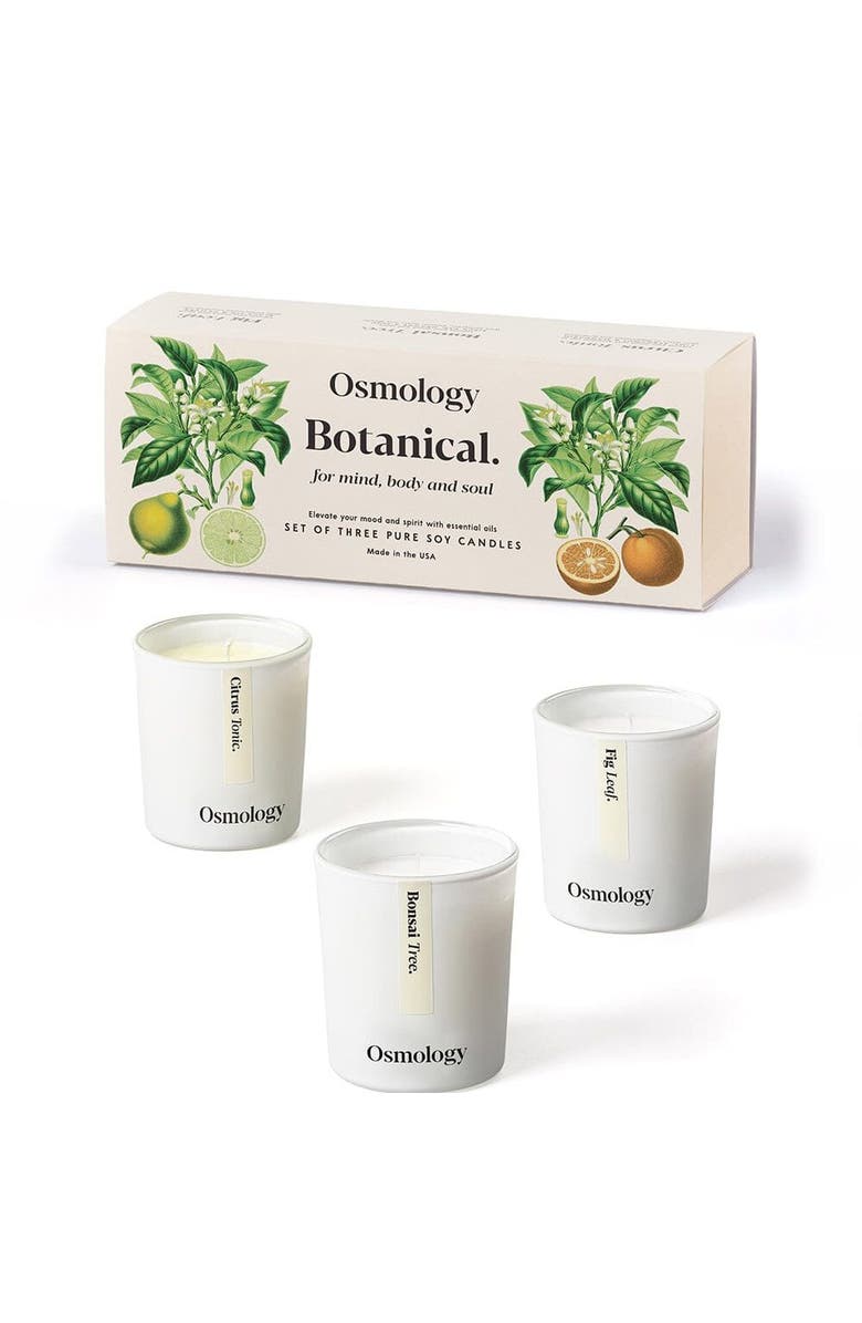 Osmology Botanical Mini Candle Gift Set, Main, color, White