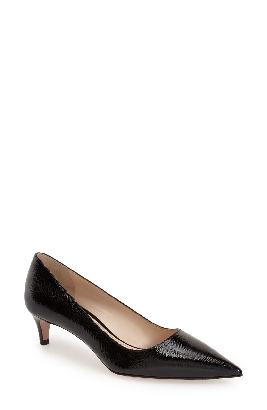 Pointy Toe Pump, Main, color, BLACK LEATHER