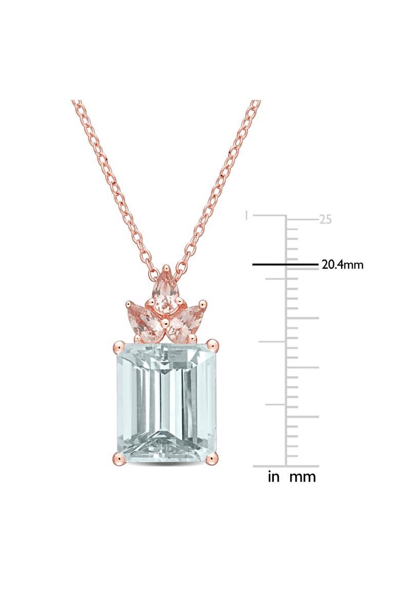 Aquamarine & Morganite Drop Necklace, Alternate, color, Aquamarine