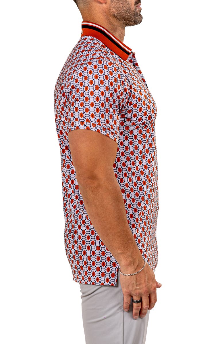 Maceoo Marthyr0027 Red Geo Print Golf Polo, Alternate, color, 