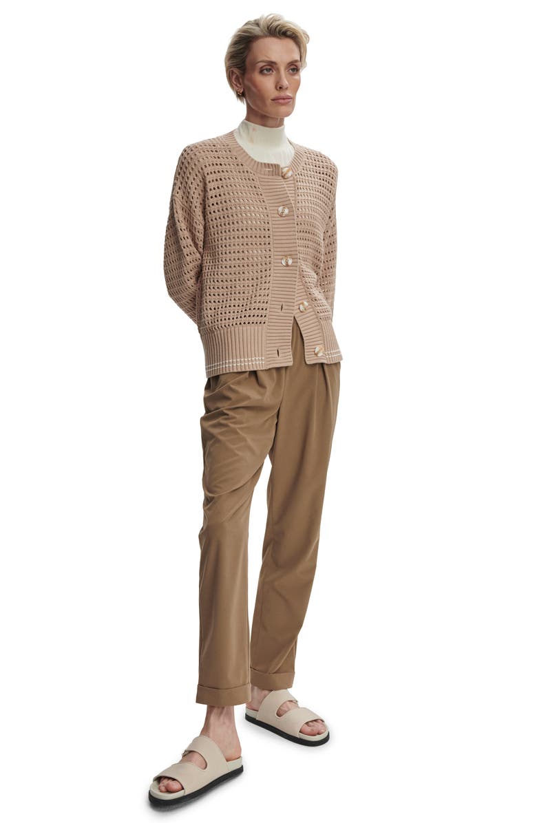 Varley Open Stitch Cardigan, Alternate, color, Light Taupe