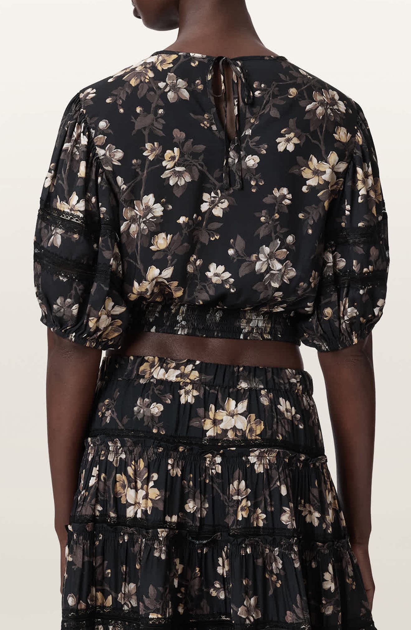 Floral Lace Trim Top - image 2