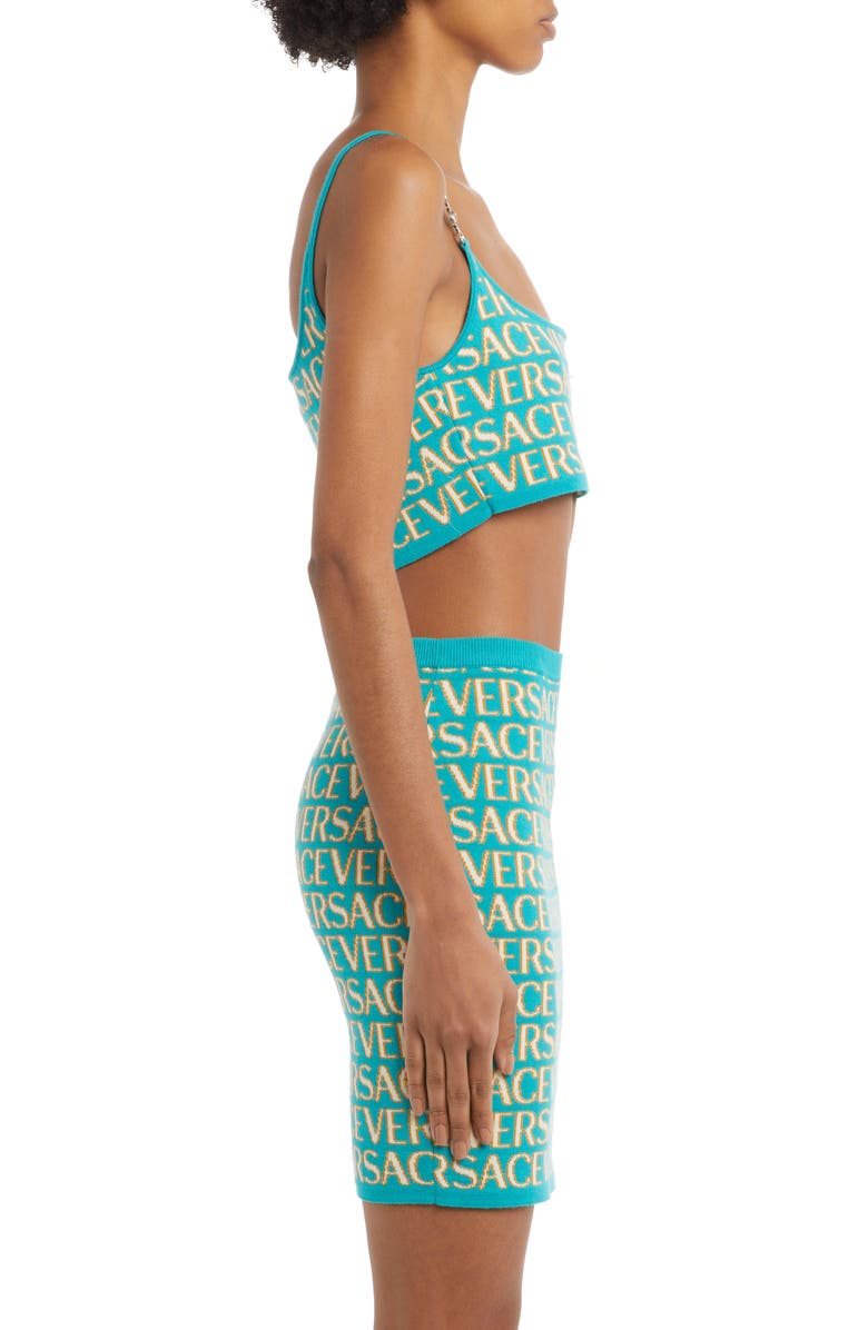Versace Medusa Medallion Logo Jacquard Crop Sweater Tank, Alternate, color, 
