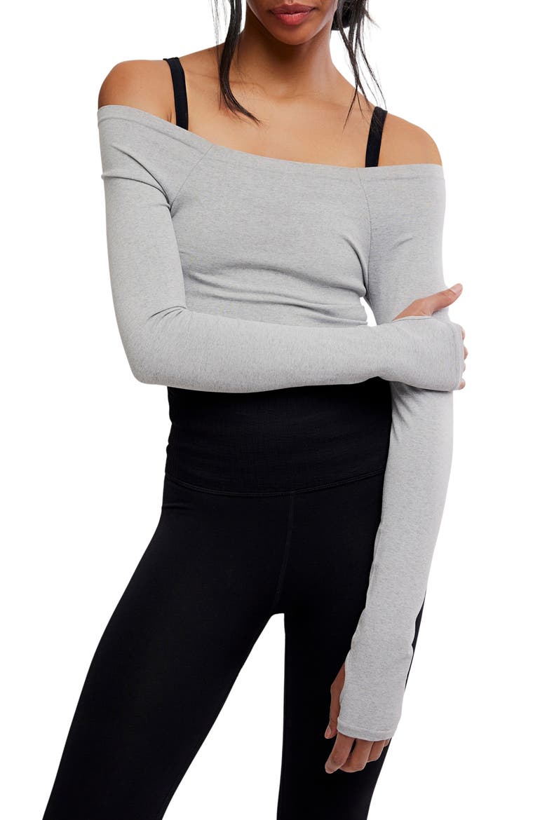 High Plank Crop Top, Main, color, HEATHER GREY