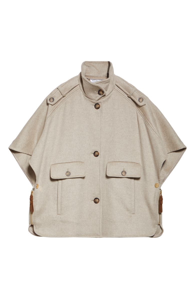 Max Mara Venere Double Face Cashmere Cape, Alternate, color, Beige