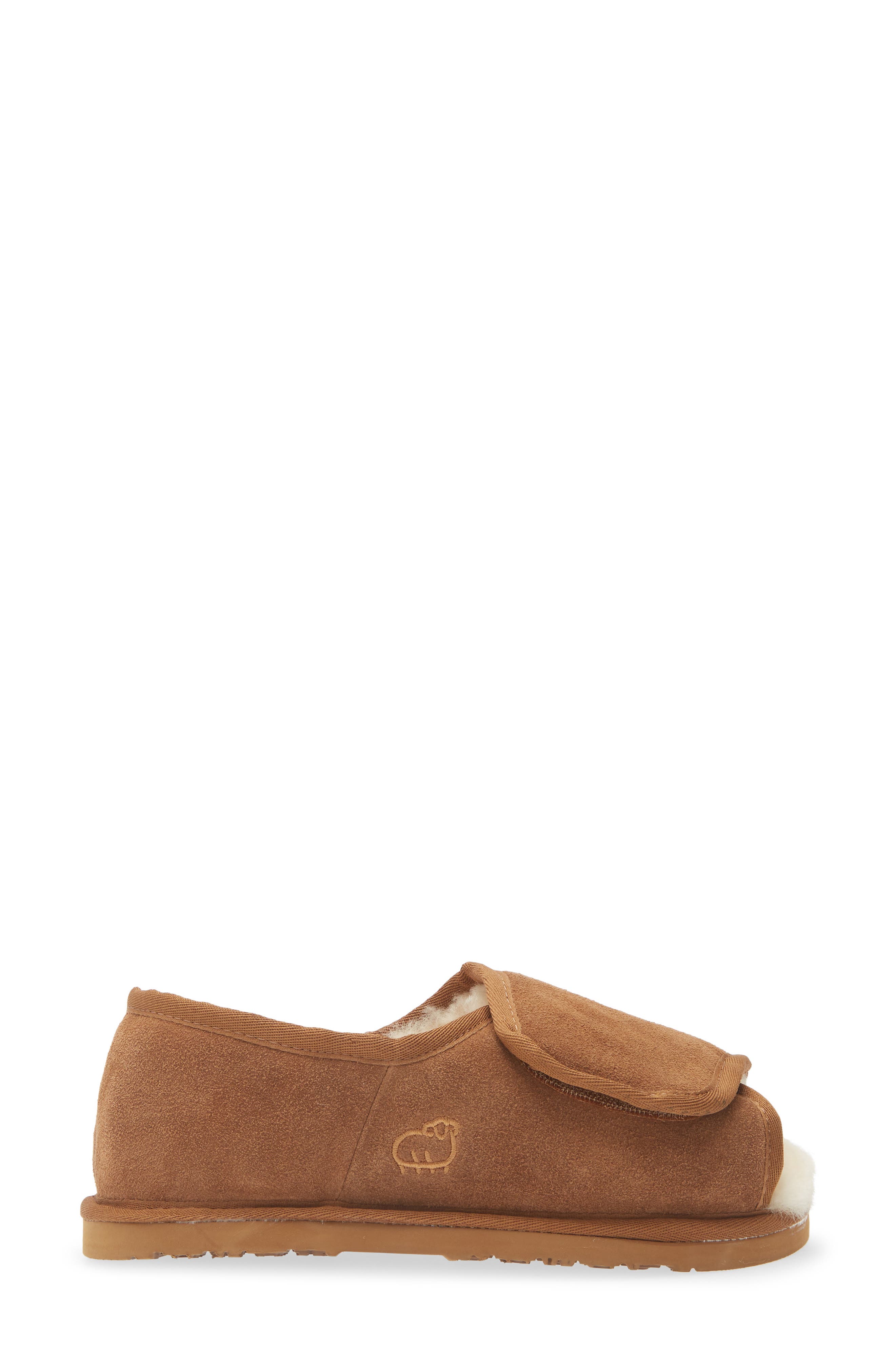 Open Toe Slipper, Alternate, color, CHESTNUT