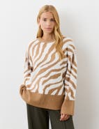 Finery London Tully Animal Print Knitted Sweater