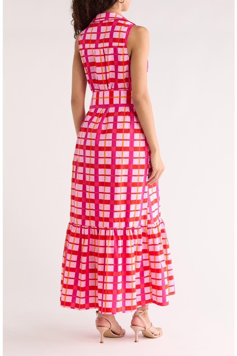 Darvy Plaid Sleeveless Dress, Alternate, color, PINKS-ORANGE
