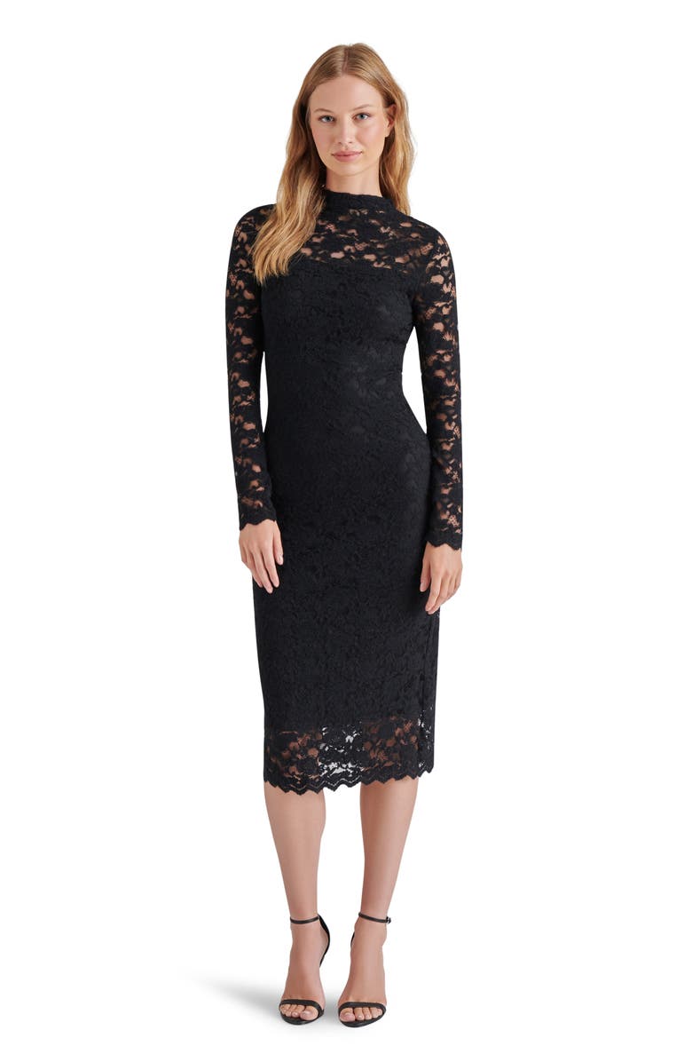 Steve Madden Vivienne Long Sleeve Floral Lace Dress, Alternate, color,