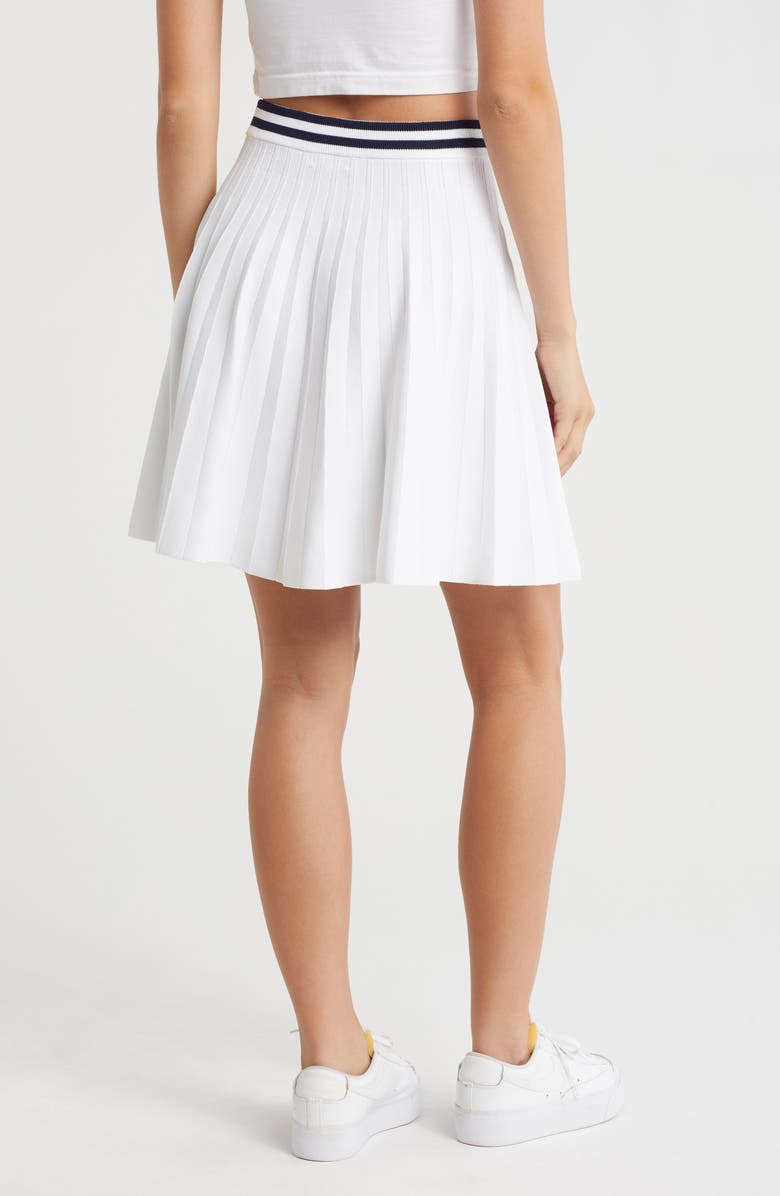 525 Larissa Stripe Waist Pleated Skirt, Alternate, color, Bleach White Multi