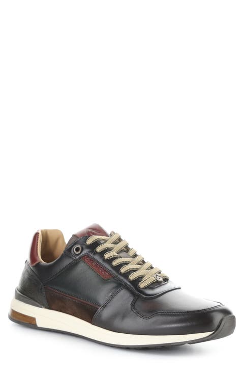 Mixed Leather Lace-Up Sneaker (Men)