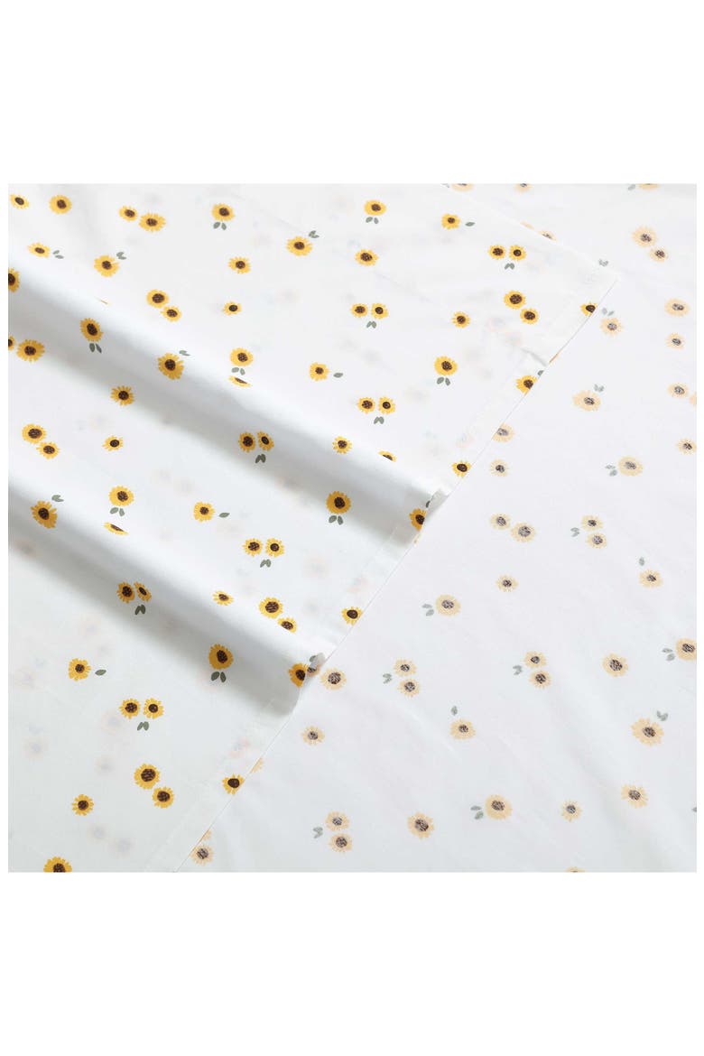 Sunflower 200 Thread Count Cotton Percale Full Sheet Set, Alternate, color, BRIGHT YELLOW