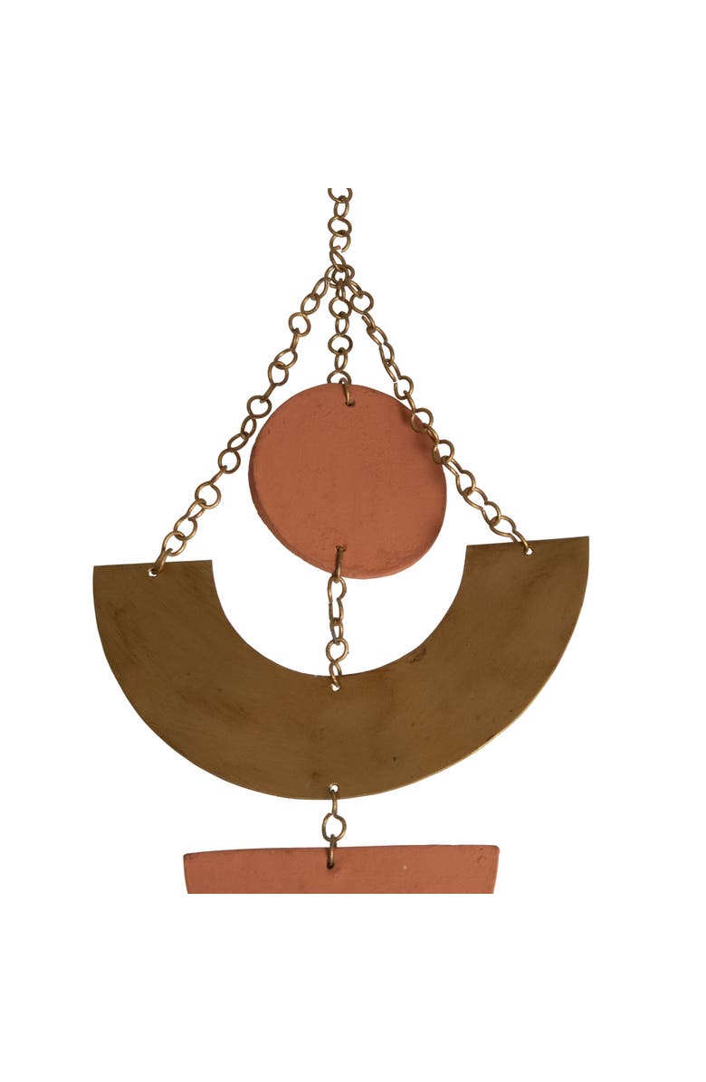 Foreside Home and Garden Geometric Brass Metal Hanging Wall Décor, Alternate, color, Gold