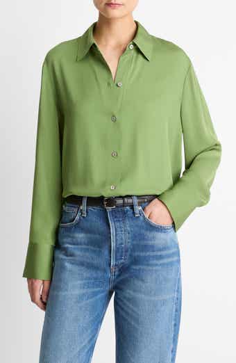 Stretch Silk Button-Up Shirt