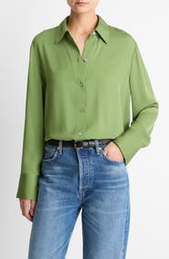 Vince Stretch Silk Button-Up Shirt