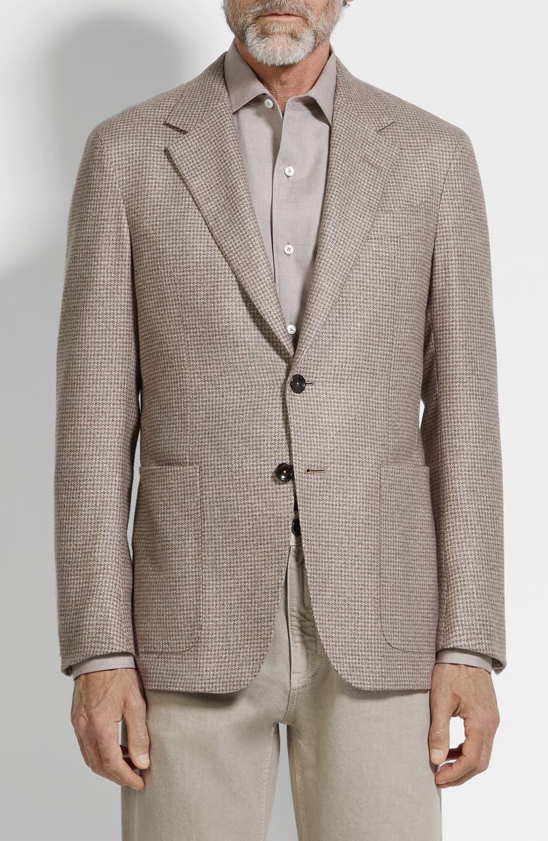 ZEGNA Couture Silk & Cashmere Sport Coat, Main, color, Light Beige/Light Taupe