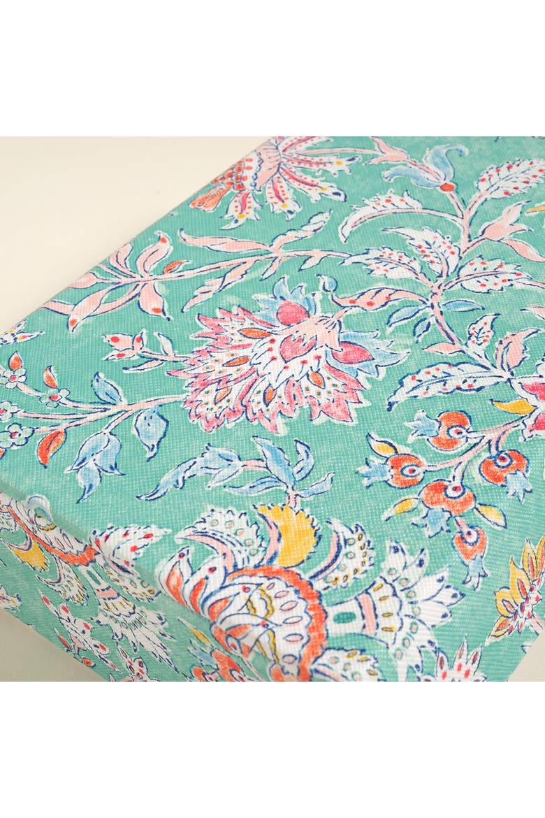 Meilin Floral Jewelry Box 7" x 5" Artisan, Alternate, color, Turquoise