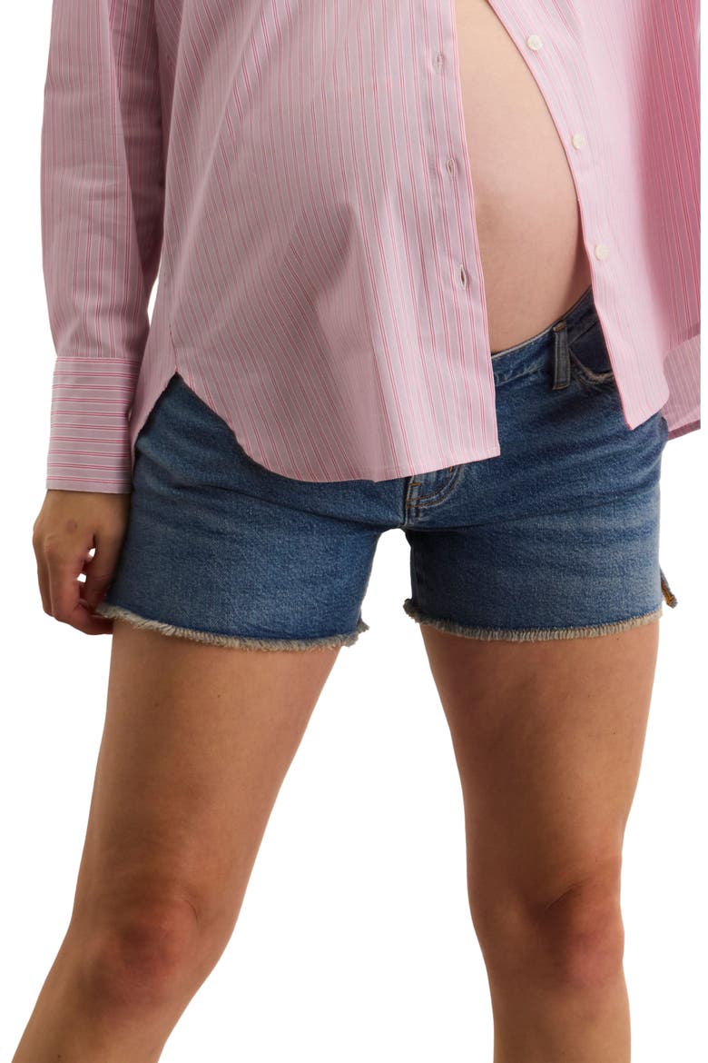 The Cut Off Maternity Short, Main, color, True Indigo