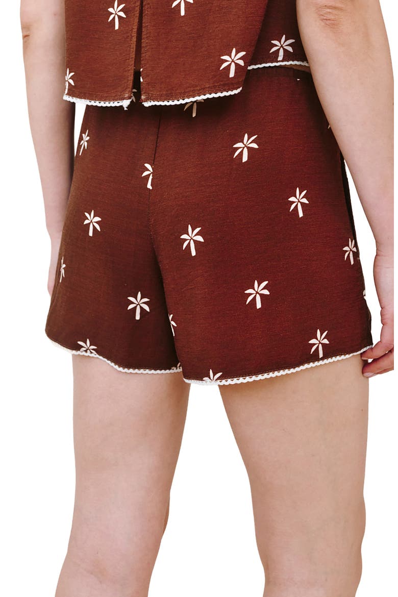 Print Tie Waist Shorts, Alternate, color, COCONUT PALM PRINT