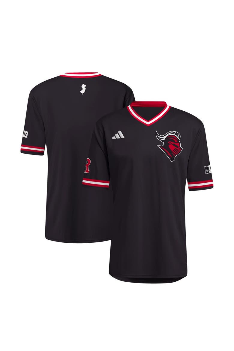 Men's adidas Black Rutgers Scarlet Knights Replica Baseball Jersey, Main, color, Black