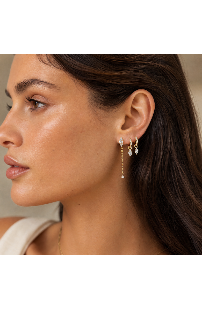 BY ADINA EDEN CZ Cluster Drop Chain Stud Earring, Alternate, color, Gold
