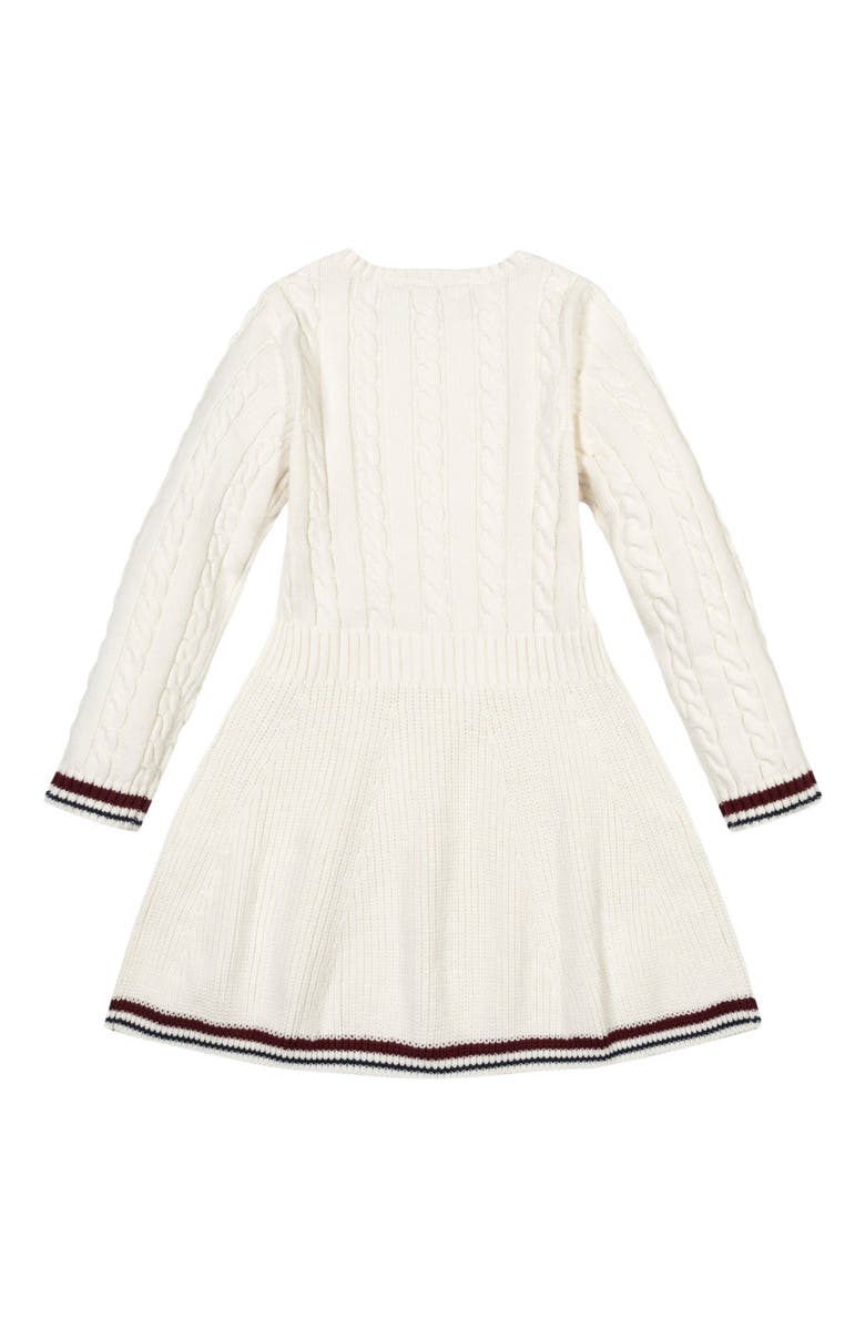 Hope & Henry Baby Girls' Organic Schoolgirl Sweater Dress, Infant, Alternate, color, White Cable With Bold Tipping
