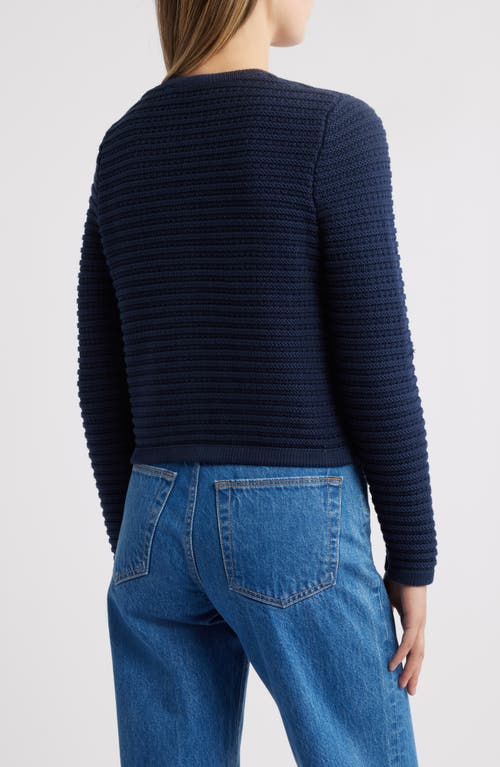 Caslon ® Textured Pima Cotton Cardigan In Blue