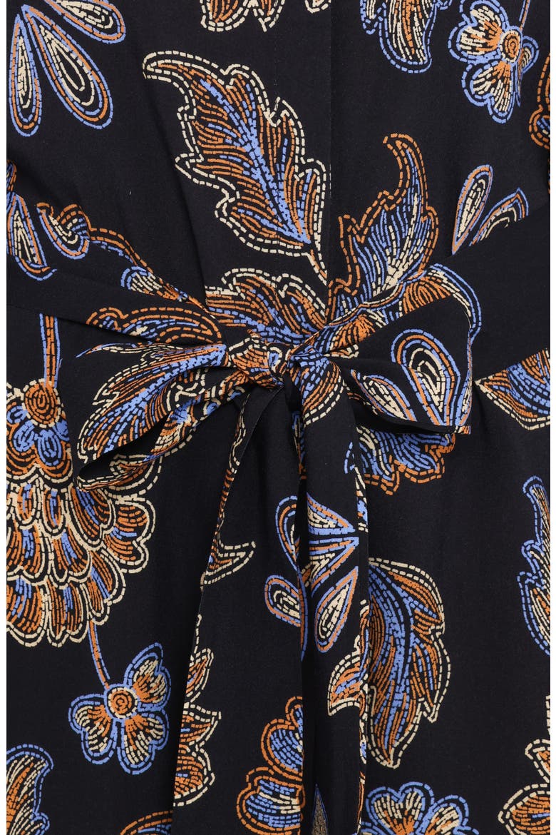 Pali Floral Long Sleeve Romper, Alternate, color, BLACK FLORAL