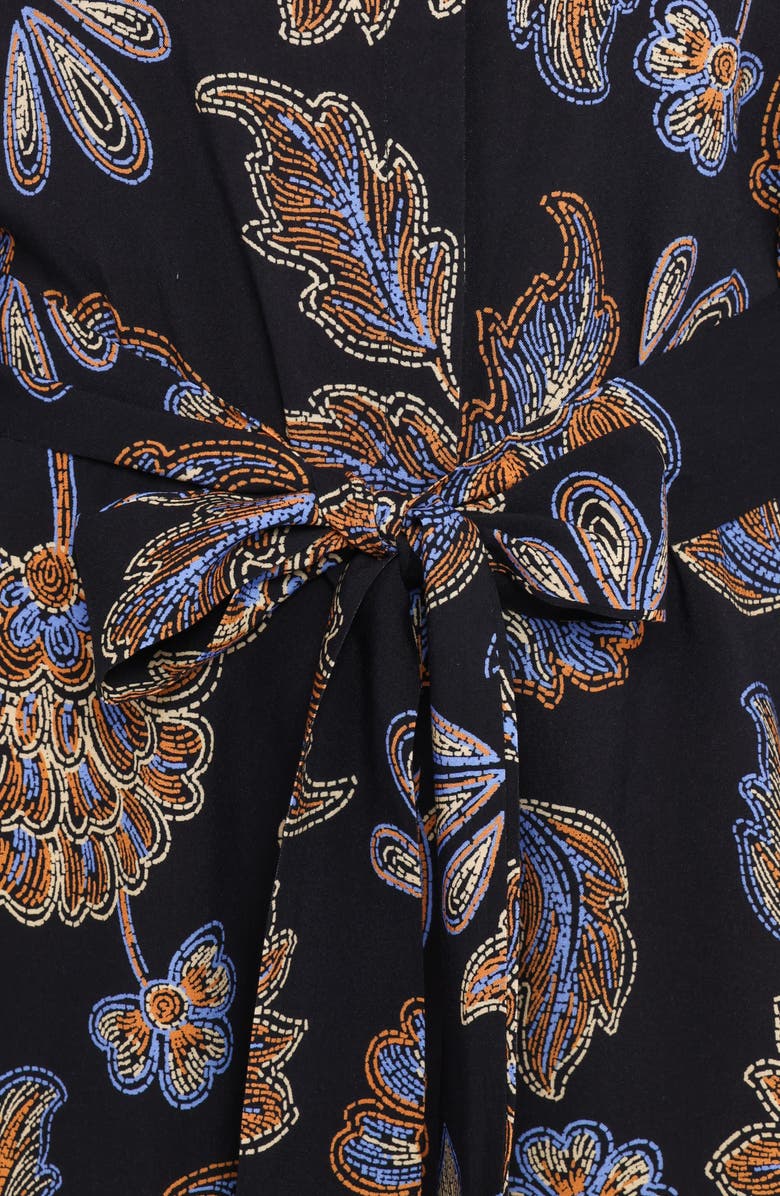 Petal & Pup Pali Floral Long Sleeve Romper, Alternate, color, Black Floral