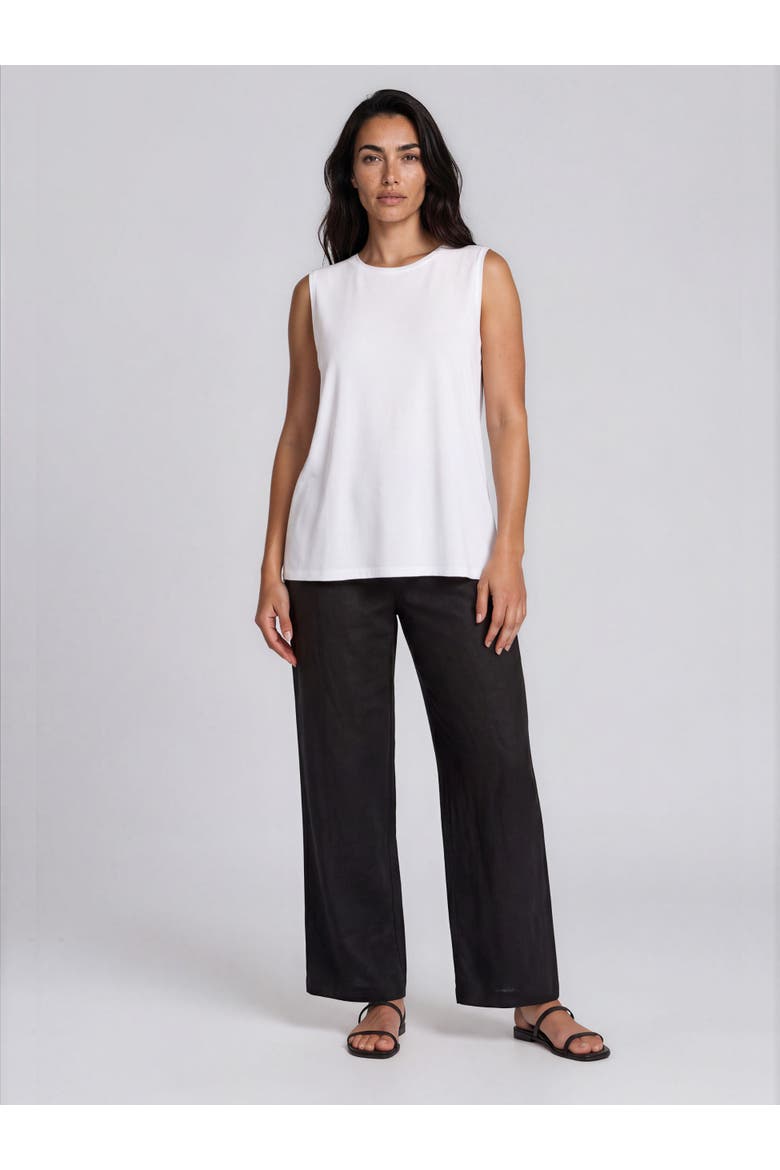 Mapriselle Wide-Leg Linen Trousers, Alternate, color, Black