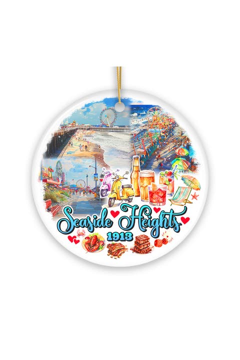 Seaside Heights 1913 Boardwalk Round Ceramic Ornament