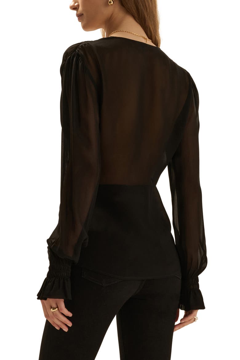 One Last Time Smocked Tie Top, Alternate, color, BLACK