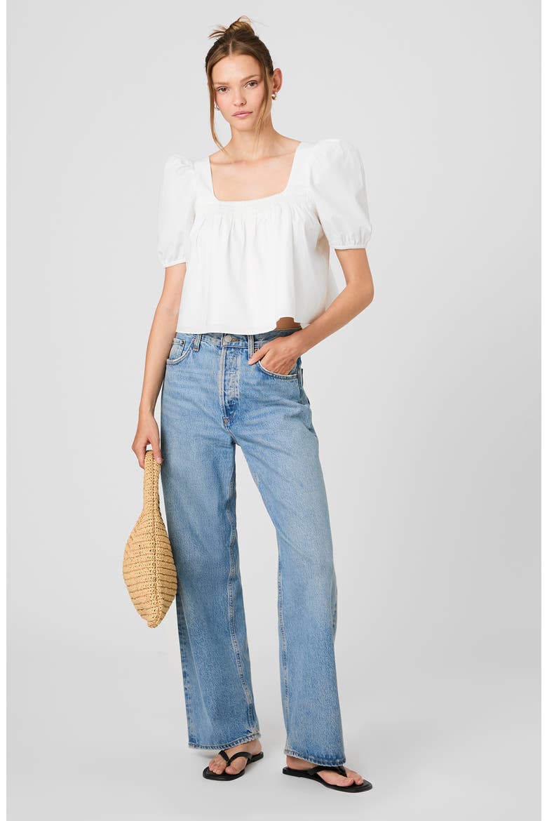 Cambria Cotton Puff Sleeve Top, Alternate, color, SUMMER WHITE