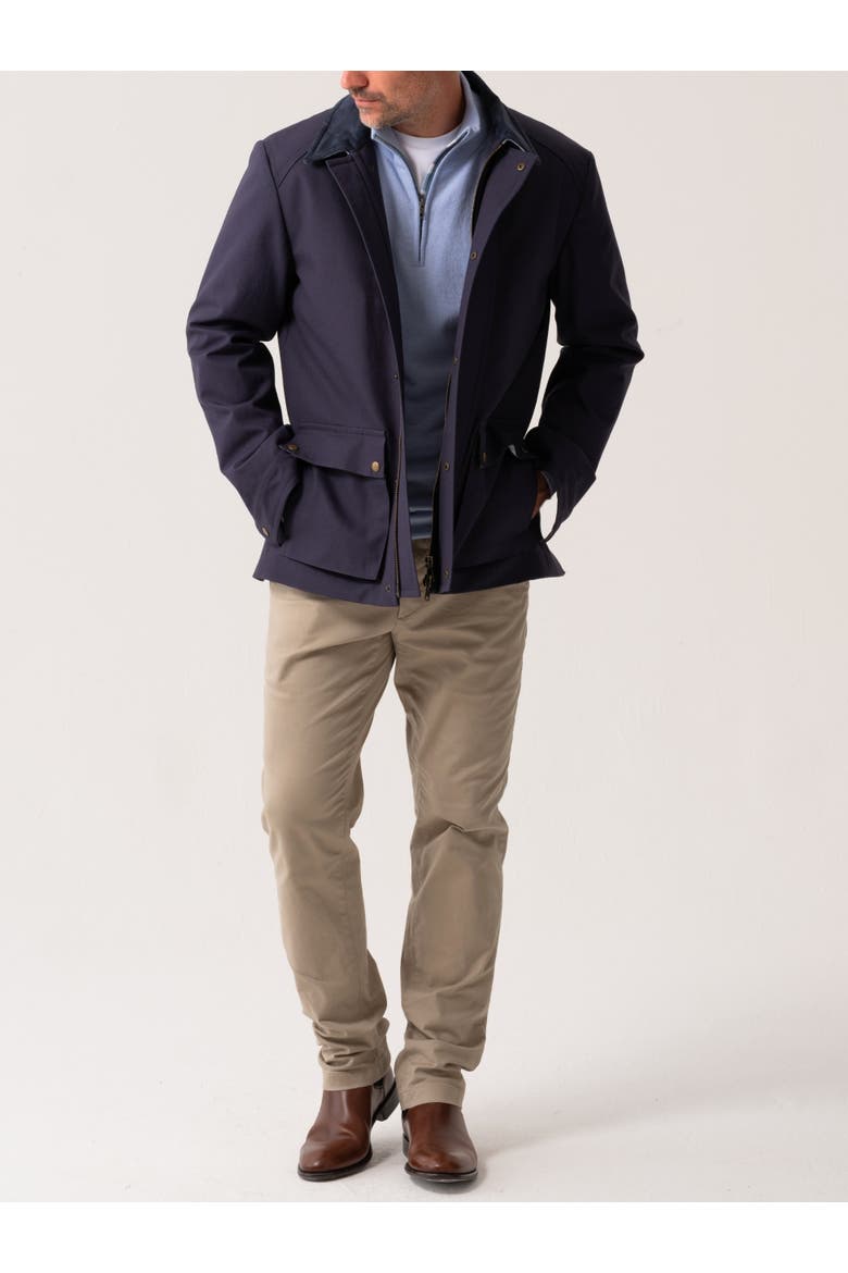 Cotton Car Coat, Alternate, color, Navy