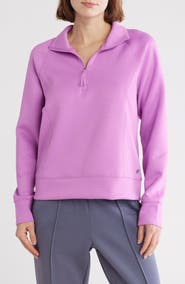 APANA Stellar Scuba Knit Quarter Zip Pullover