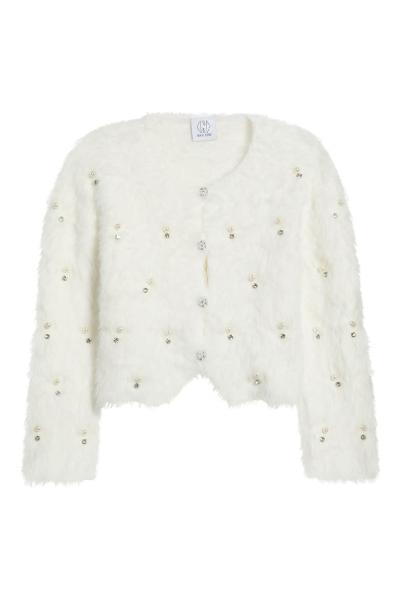 Birgitta Embellished Cardigan, Alternate, color, IVORY