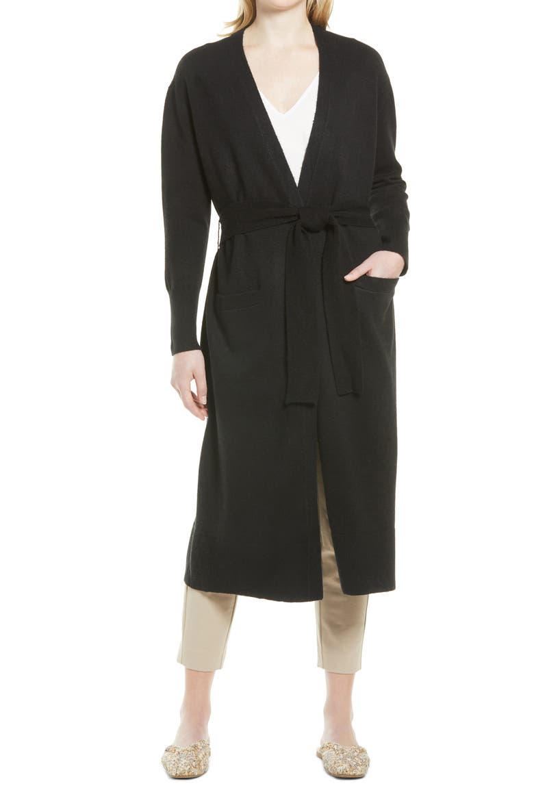 Open Cardigan, Alternate, color, BLACK