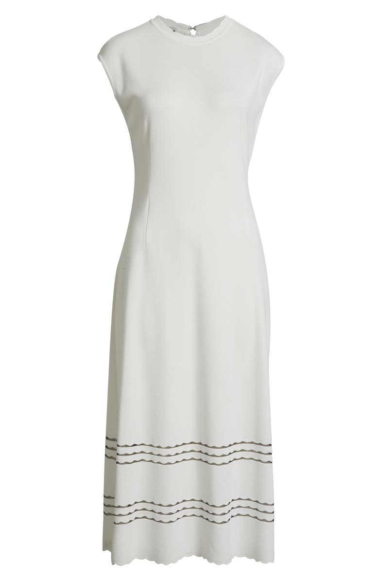 Misook A-Line Knit Midi Dress, Alternate, color, White/Black
