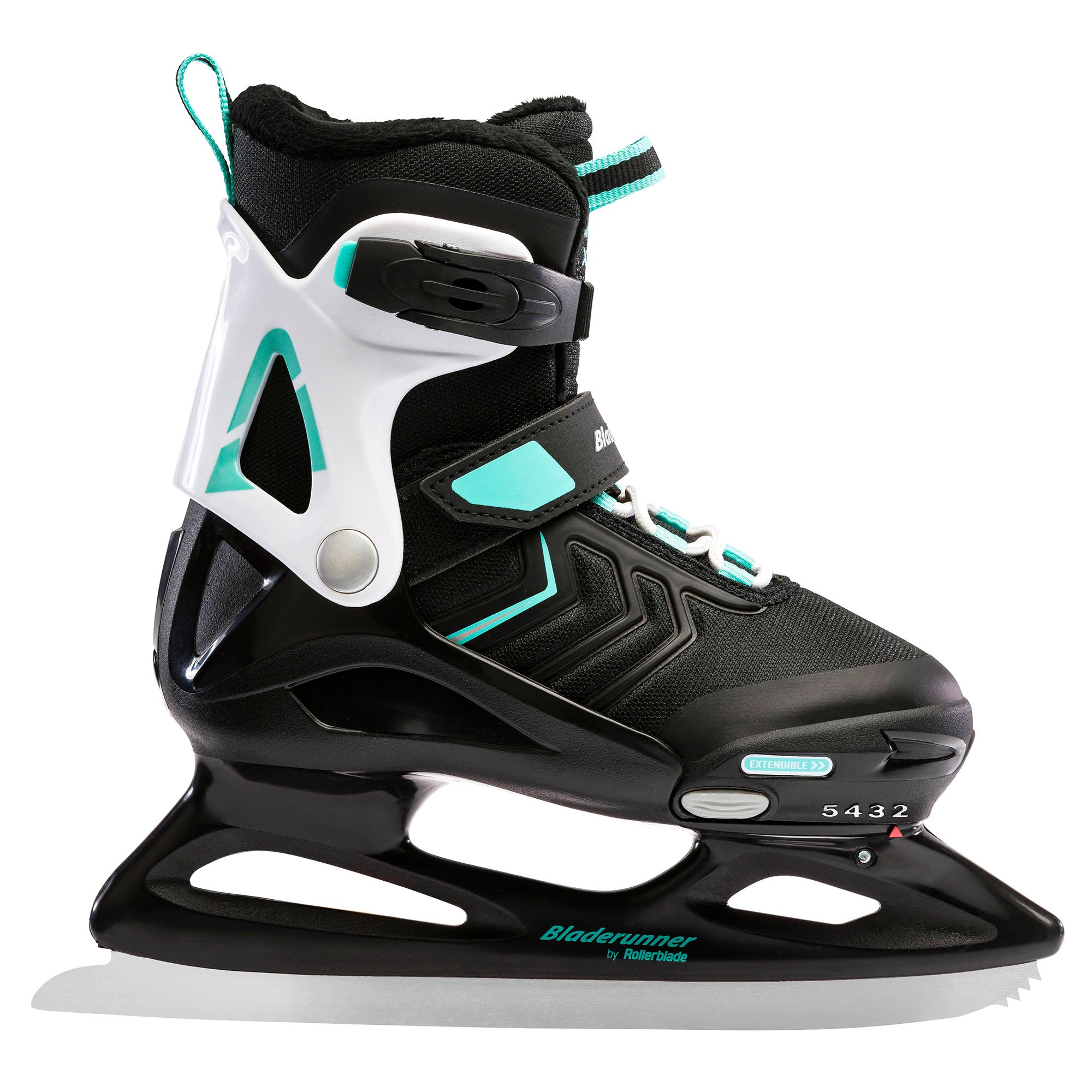 Rollerblade Bladerunner by Bladerunner Micro XT Girls Adjustable Ice Skates, Main, color, Black/Teal